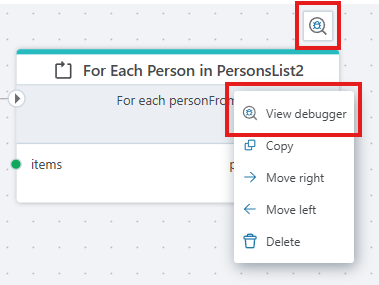 Opening debugger dialog