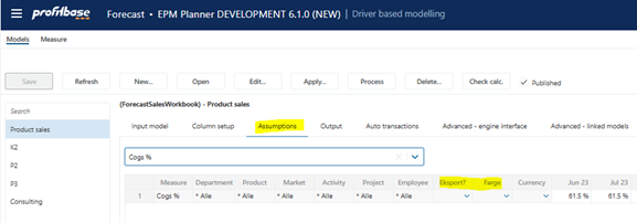 Driver based module | Profitbase Docs