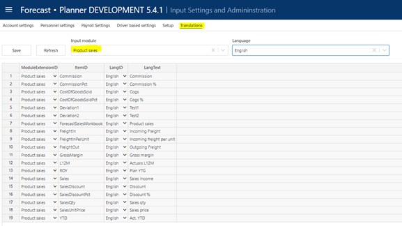 Driver based module | Profitbase Docs