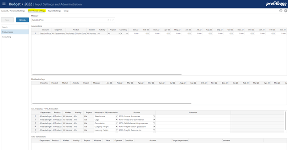 Driver based module | Profitbase Docs